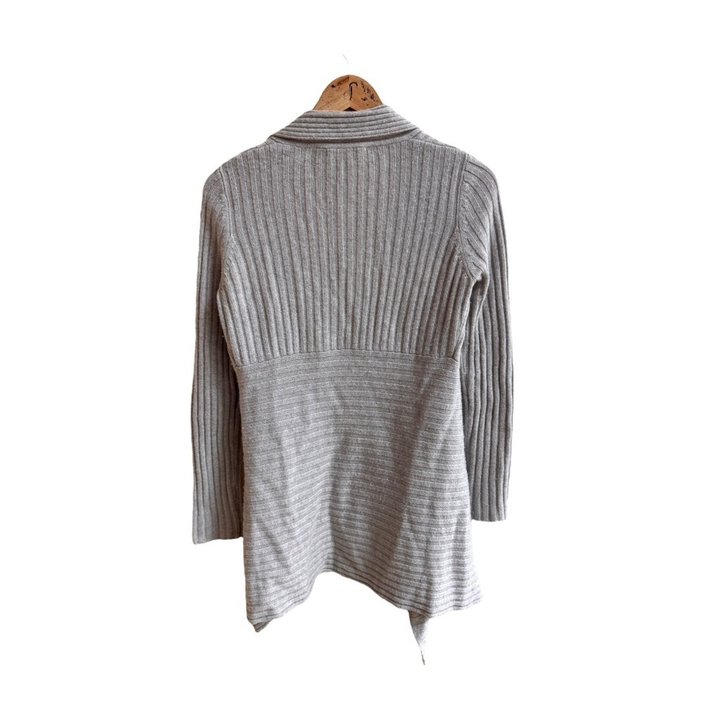 Autumn Cashmere Light Gray Open Front Ribbed Cashmere Cardigan Womens Size S - Picture 2 of 14